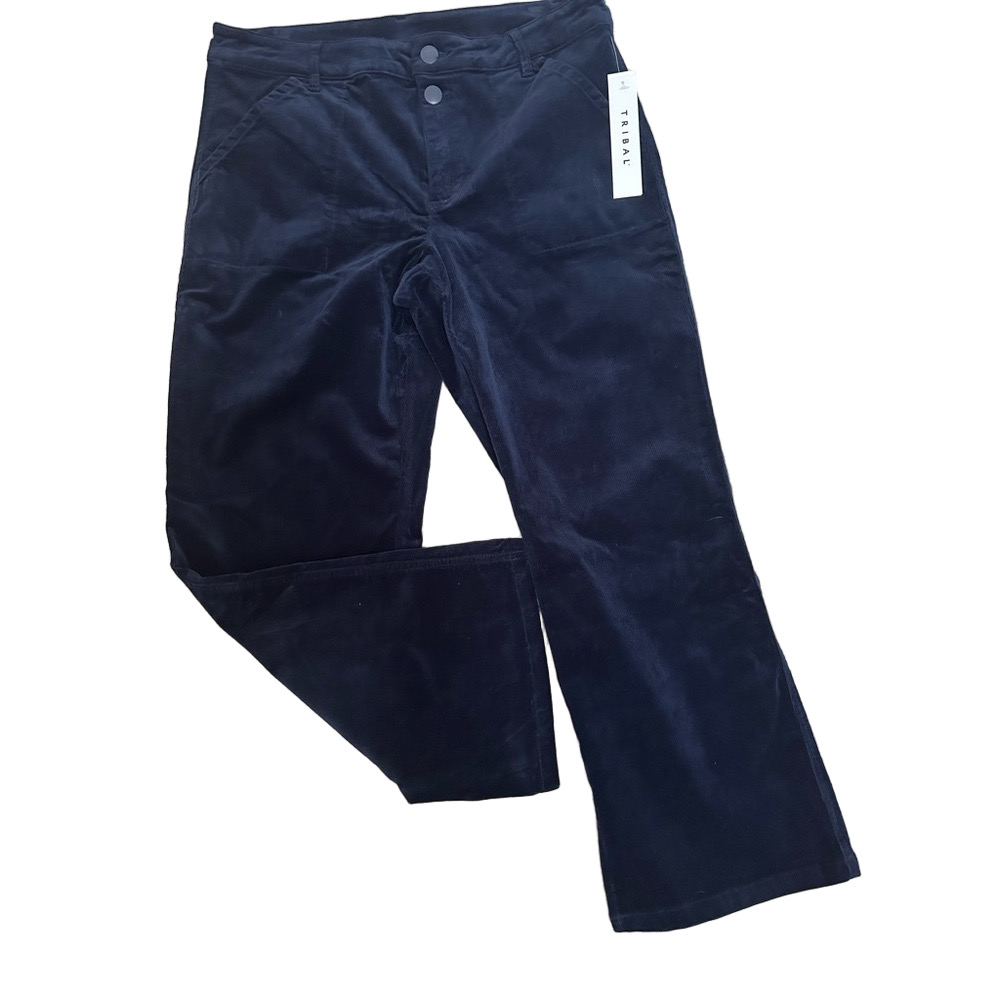 Tribal Navy Blue Corduroy Stretch Trousers with 4 Pockets NWT